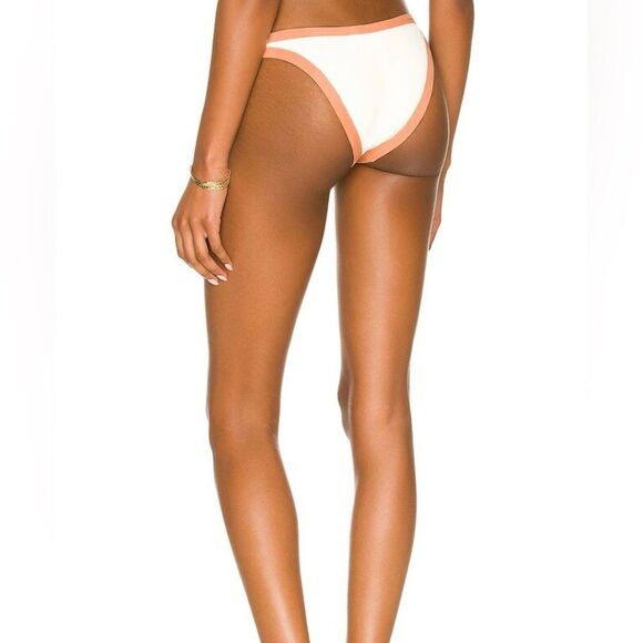 NWT L*Space Foley Bitsy Bikini Bottom Size Large White Orange - Picture 3 of 13